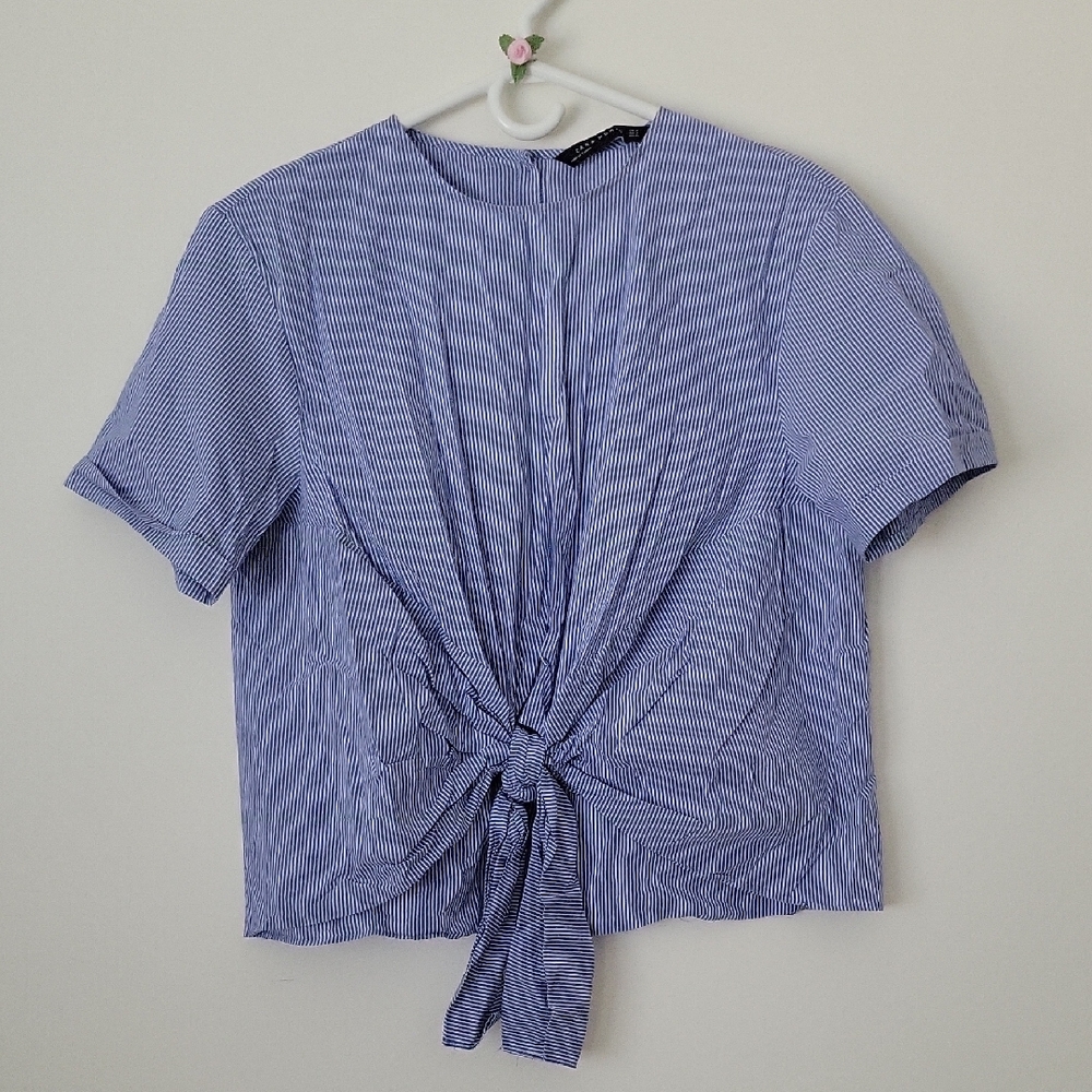 Zara Blue Striped Women's Top
